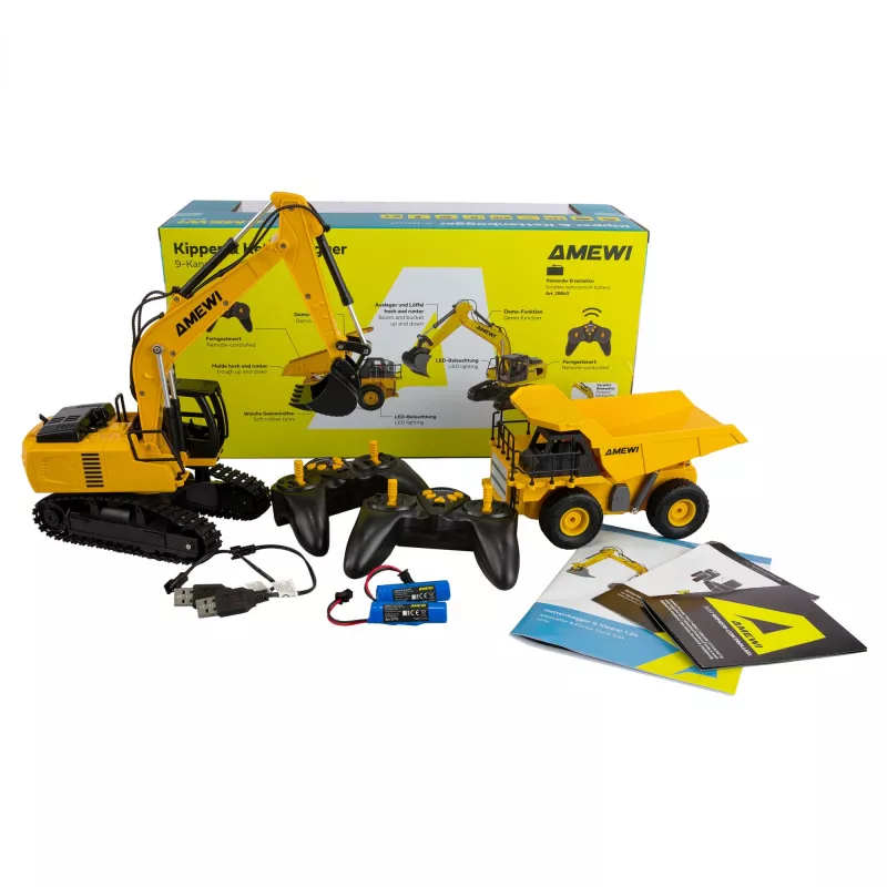 Amewi Dumper e escavadora de lagartas 2in1 conjunto 1:24 RTR 6+
