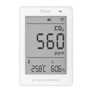 Sonoff AirGuard CO2 SAWF-08P medidor de qualidade do ar WiFi LCD