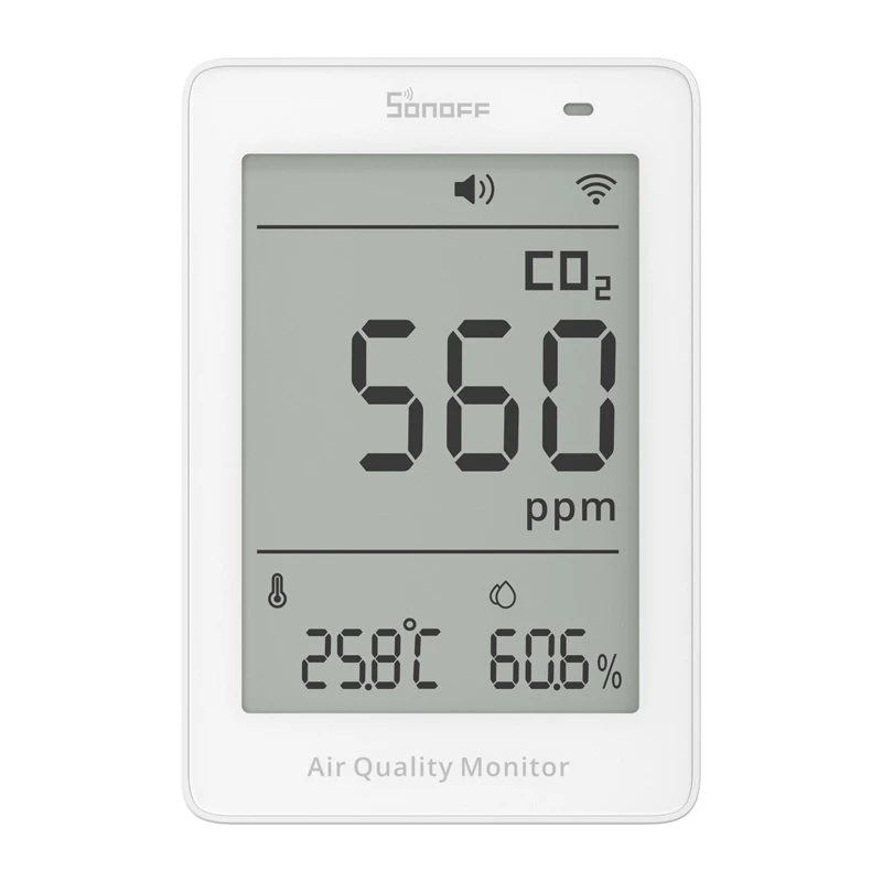 Sonoff AirGuard CO2 SAWF-08P medidor de qualidade do ar WiFi LCD