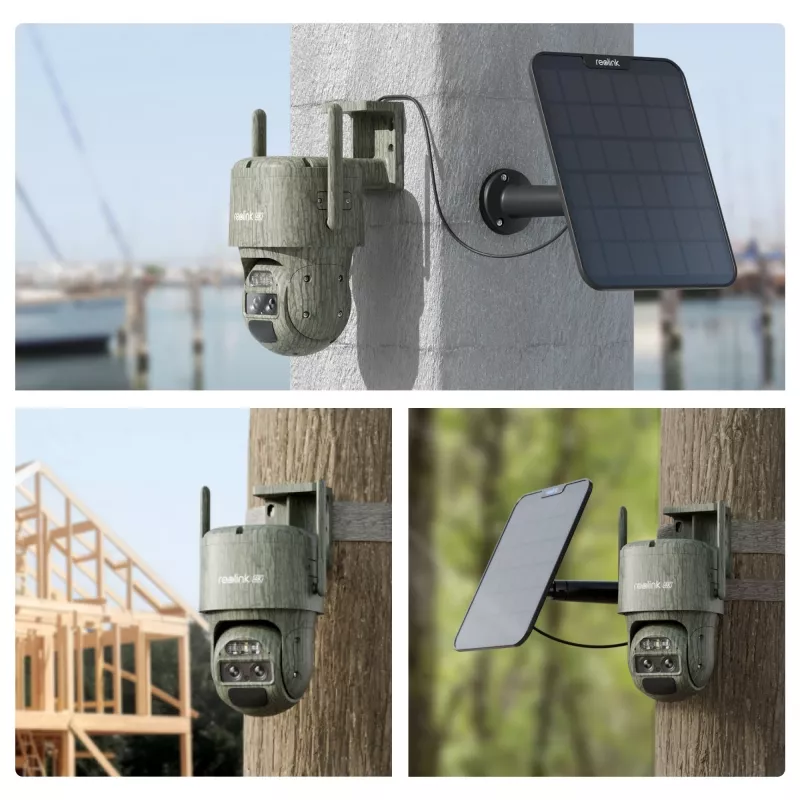 Reolink TrackMix Series G770 com painel solar 2 câmara de vigilância 4G LTE dual-lens com bateria