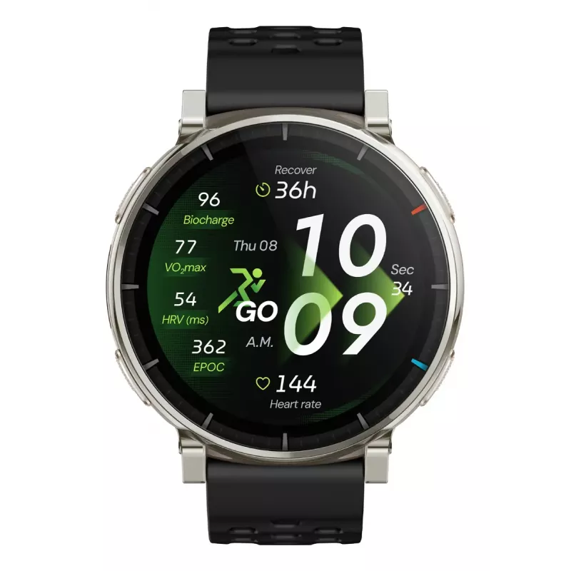Smartwatch Amazfit Active 3 — 1,32 polegadas (3,35 cm) AMOLED 466×466 px, GPS, 365 mAh, bracelete de silicone