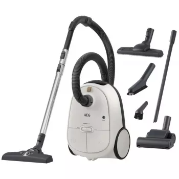 Aspirador de pó AEG AB61H6SW — 850 W, limpeza a seco, saco de pó de 3,5 L, filtro Allergy Plus, branco