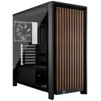 Caixa de PC mid-tower CORSAIR FRAME 4000D RS Wood – preto/nogueira