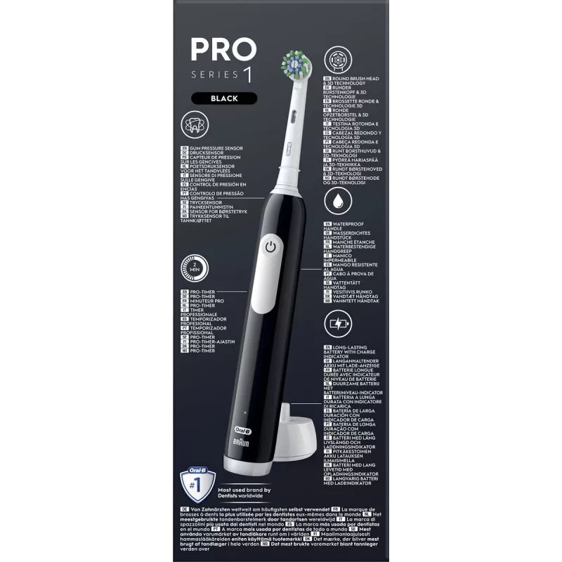 Escova de dentes elétrica BRAUN Oral-B Pro Series 1, preta
