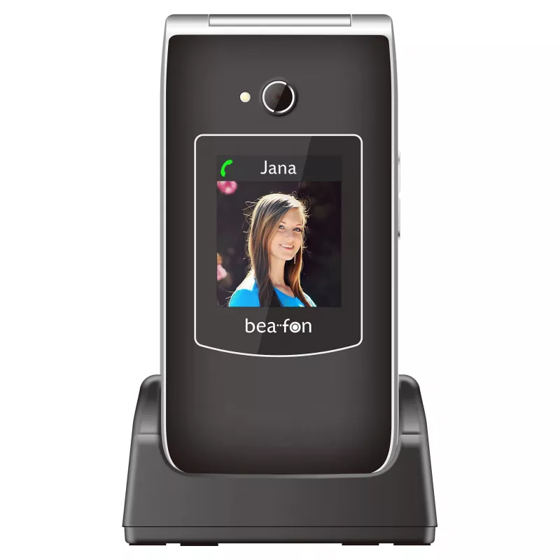 Telemóvel de teclas grandes Beafon SL645 LTE 4G para seniores preto-prateado 2,8