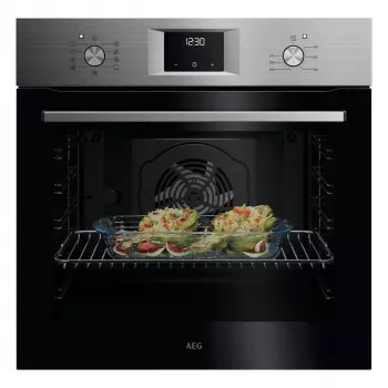 Forno elétrico de encastrar AEG Série 5000 OU5AB20SM – 72 l, A+, aço inoxidável/Preto, comandos táteis e rotativos