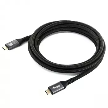 Cabo EQUIP USB4 Gen 2x2 C–C 3,0m, PD 100W, 4K/60Hz, 20Gbps, Preto