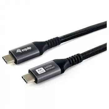 Cabo EQUIP USB4 Gen 2x2 C–C 3,0m, PD 100W, 4K/60Hz, 20Gbps, Preto