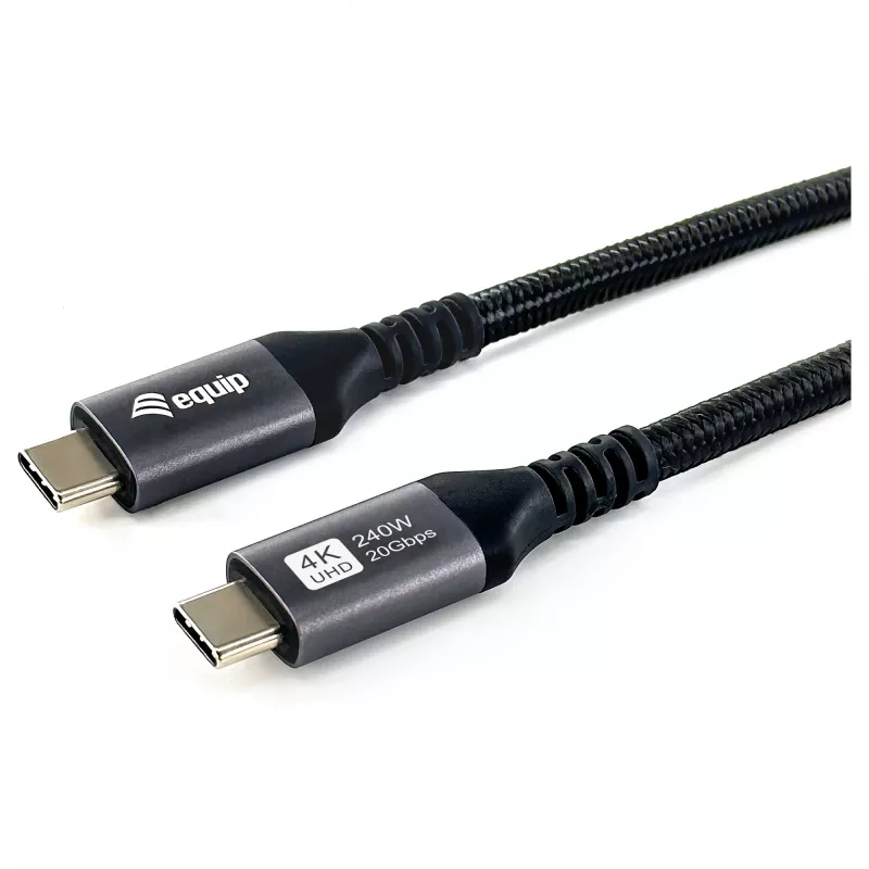 Cabo EQUIP USB4 Gen 2x2 C–C 3,0m, PD 100W, 4K/60Hz, 20Gbps, Preto