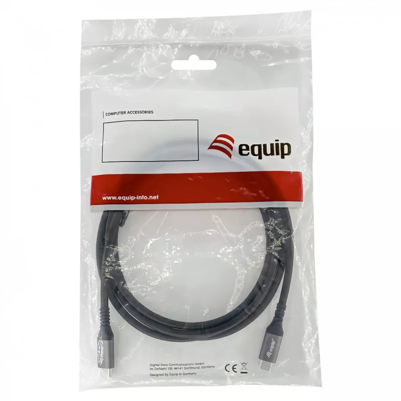 Cabo EQUIP USB4 Gen 2x2 C–C 3,0m, PD 100W, 4K/60Hz, 20Gbps, Preto