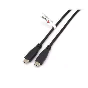 Cabo EQUIP USB 2.0 Type-C para Type-C M/M 0,3 m PD 60 W, 0,48 Gbit/s, contactos niquelados, preto