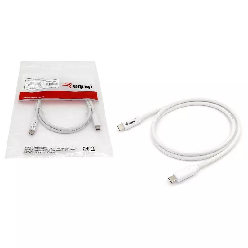 Cabo EQUIP USB 3.2 Gen 1 Type-C para Type-C 0,5 m PD 60 W 5 Gbit/s Branco