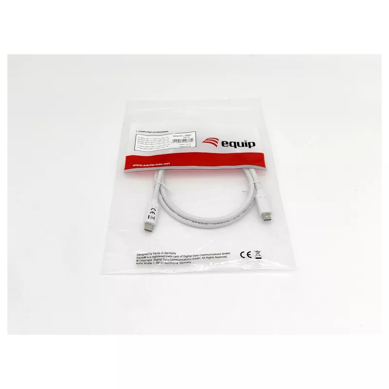 Cabo EQUIP USB 3.2 Gen 1 Type-C para Type-C 0,5 m PD 60 W 5 Gbit/s Branco