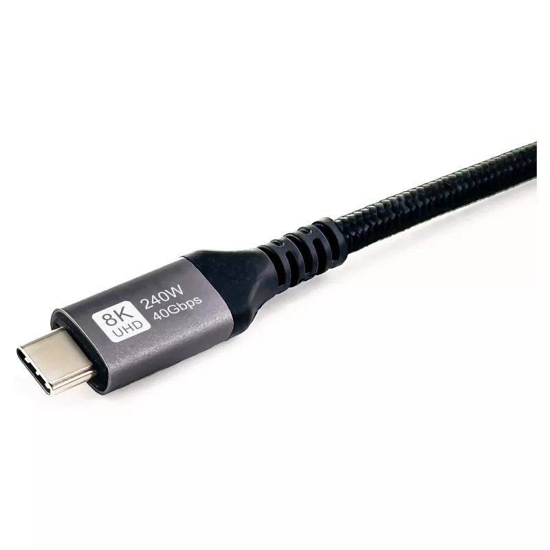 Cabo USB4 Gen3x2 C–C EQUIP 128380, 0.5 m, PD 3.1 240W, 40 Gbps, 8K/60Hz, Preto