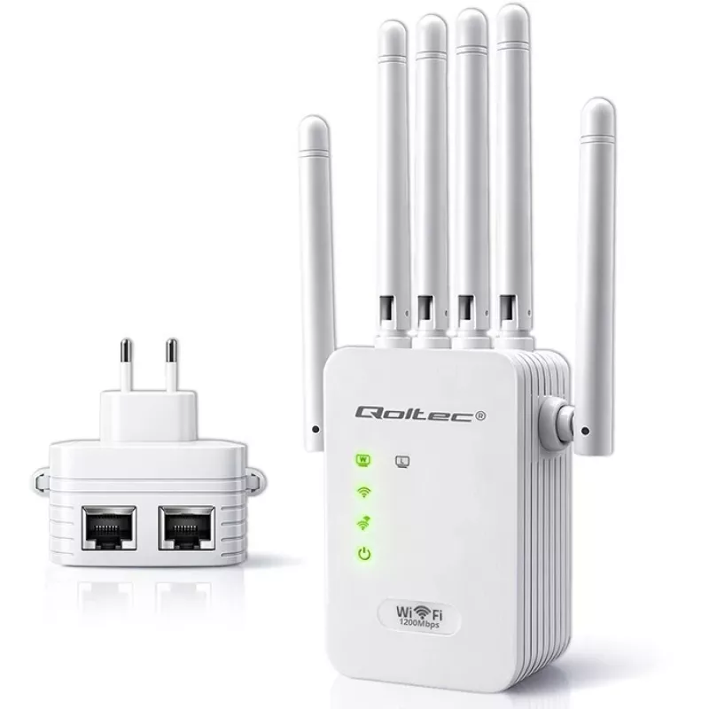 Amplificador de sinal Wi‑Fi QOLTEC AC1200 – Amplificador de sinal dual-band QOLTEC AC1200
