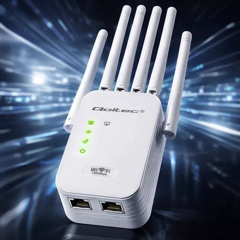 Amplificador de sinal Wi‑Fi QOLTEC AC1200 – Amplificador de sinal dual-band QOLTEC AC1200
