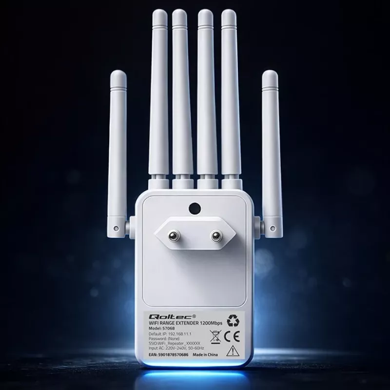 Amplificador de sinal Wi‑Fi QOLTEC AC1200 – Amplificador de sinal dual-band QOLTEC AC1200