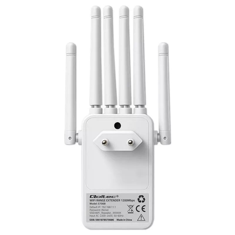 Amplificador de sinal Wi‑Fi QOLTEC AC1200 – Amplificador de sinal dual-band QOLTEC AC1200
