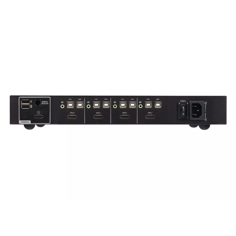 Comutador KVM ATEN 4 portas USB HDMI com CAC, 4K UHD 3840x2160@60Hz, caixa metálica