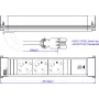 Bachmann 916.506 Power Frame M Régua de tomadas, 3x Schuko, 1x USB-C 30 W, 0,2 m