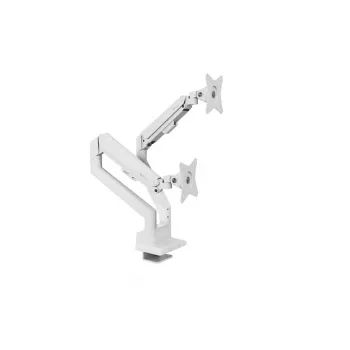 Suporte de secretária para monitor Arozzi AZ-ALZARE-NEO-DUO-WT para 2 ecrãs, até 81,3 cm (32 polegadas), 18 kg total, VESA 75x75–100x100, branco