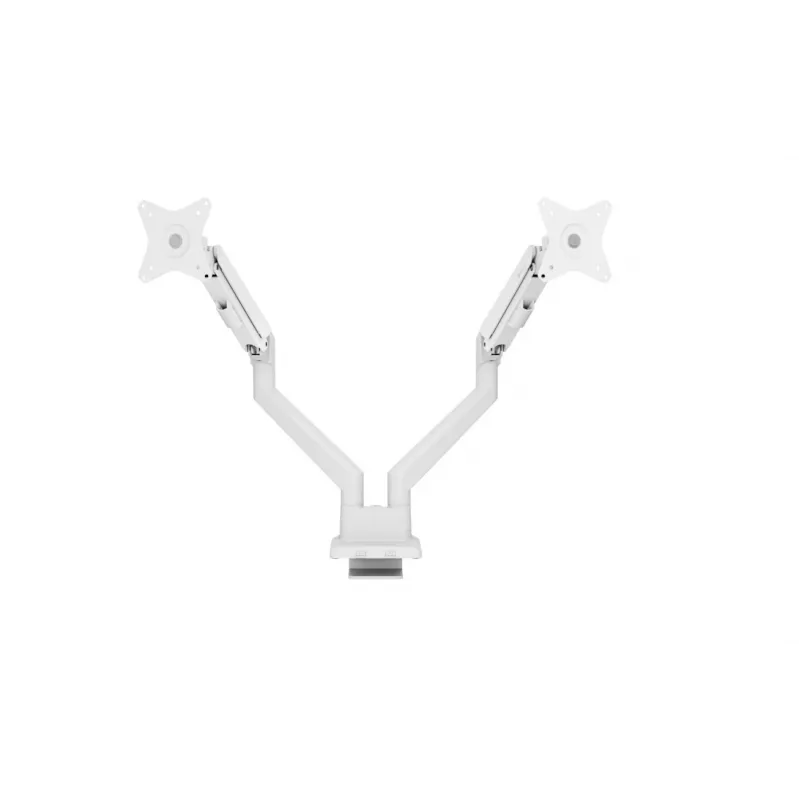 Suporte de secretária para monitor Arozzi AZ-ALZARE-NEO-DUO-WT para 2 ecrãs, até 81,3 cm (32 polegadas), 18 kg total, VESA 75x75–100x100, branco