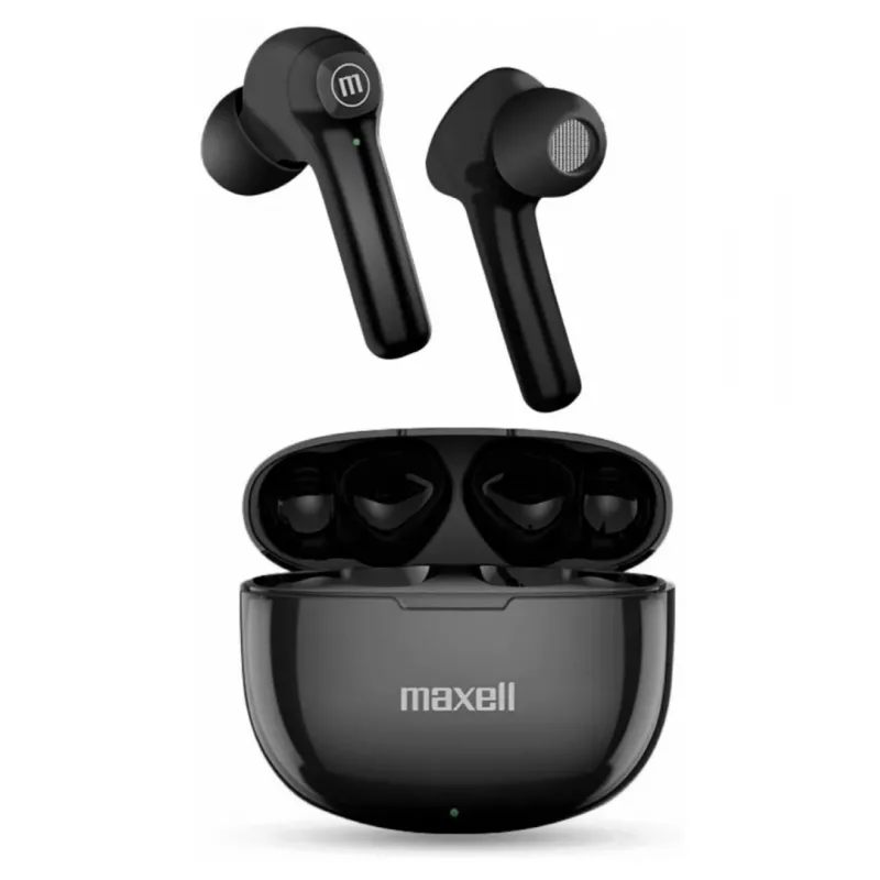 Auscultadores sem fios Maxell Dynamic+ com estojo de carregamento Bluetooth preto