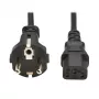 Cabo de alimentação PDU C13 para Schuko (Cee 7/7) - 10A 250V H05VV-F 2M