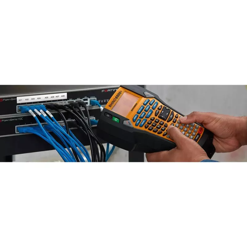 DYMO RHINO 6000+ ABC CASE UK Transferência térmica direta preto amarelo