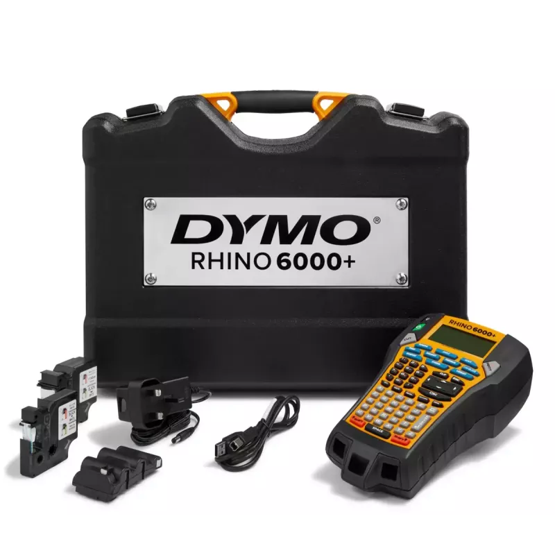 DYMO RHINO 6000+ ABC CASE UK Transferência térmica direta preto amarelo