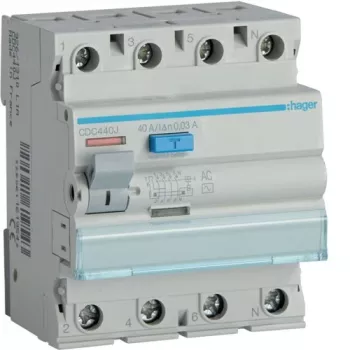 Relé diferencial Hager CD441J 30 mA 4×40 A AC