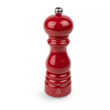 Moinho de pimenta PEUGEOT Paris 18 cm uSelect, madeira lacada a vermelho, moagem ajustável