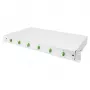 Caixa de fusão de fibra ótica DIGITUS DN-96330/9APC 1U, equipada com 6x LC-APC DX, OS2, polímero/aço, cinzento-claro