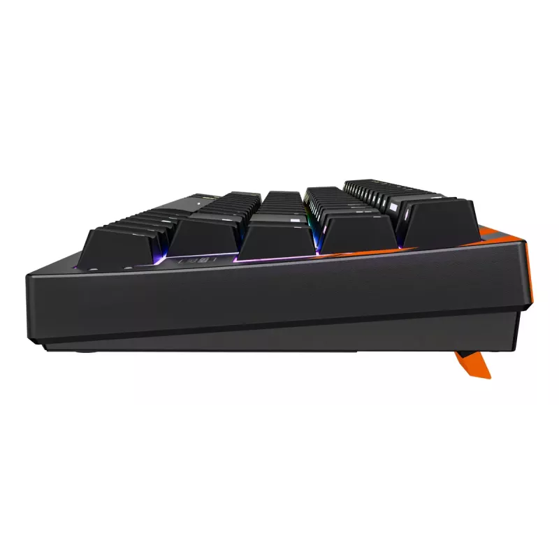 Teclado mecânico gaming Cherry K5 Pro TMR Compact — 65% QWERTY US, com fios USB, RGB, preto/laranja