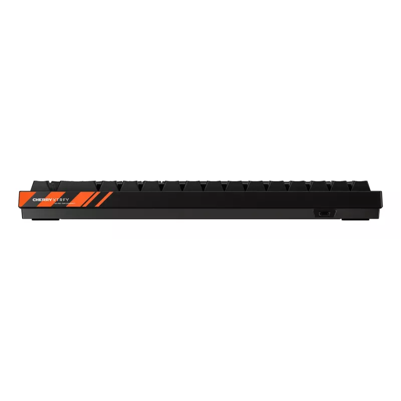 Teclado mecânico gaming Cherry K5 Pro TMR Compact — 65% QWERTY US, com fios USB, RGB, preto/laranja