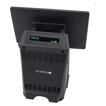 Terminal tudo-em-um com ecrã tátil Olympia T210 25,4 cm (10 polegadas) LCD, Android 11, impressora de transferência térmica, 8 cm de largura, preto