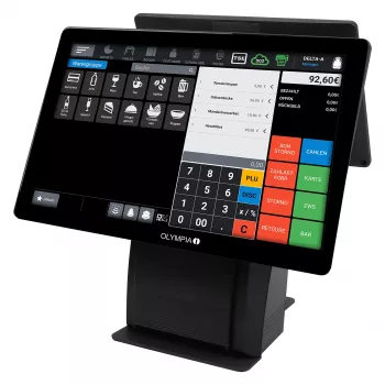 Tudo-em-um Olympia T215K 15 polegadas (38,1 cm) ecrã tátil, Android 11, impressora térmica direta (8 cm), preto