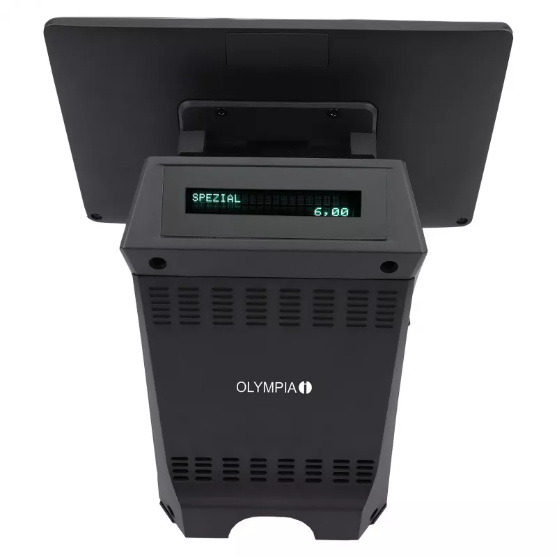 Tudo-em-um Olympia T215DK 38,1 cm (15 polegadas) ecrã tátil Android 11, impressora térmica direta 8 cm, preto