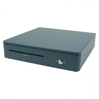 Caixa de dinheiro eletrónica Olympia M405, caixa metálica, azul, 405×400×102 mm, 2 chaves
