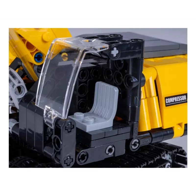 Modelo de escavadora Jamara CaDA escavadora blocos de construção, idade recomendada 8+, peso 0,36 kg, preto/amarelo