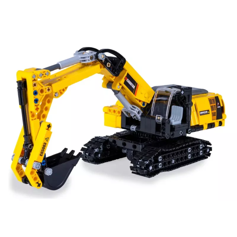 Modelo de escavadora Jamara CaDA escavadora blocos de construção, idade recomendada 8+, peso 0,36 kg, preto/amarelo