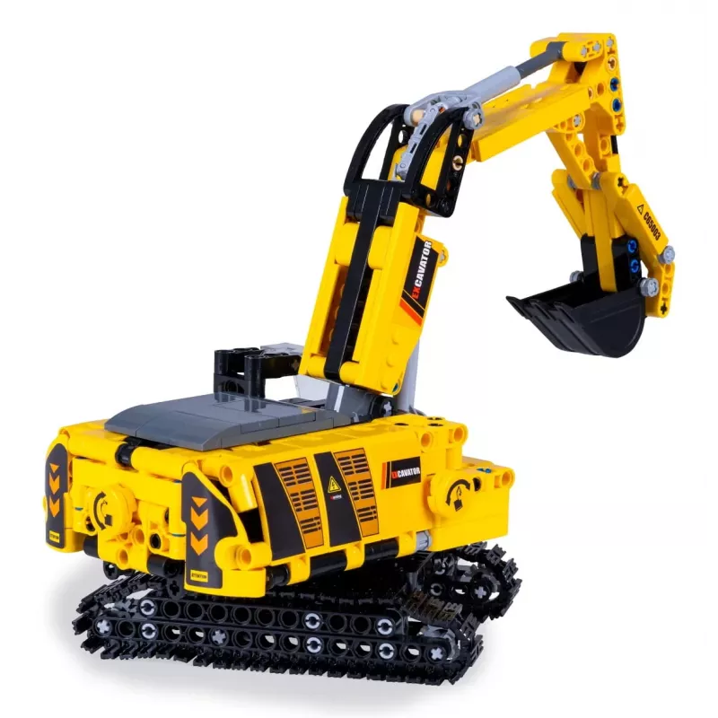 Modelo de escavadora Jamara CaDA escavadora blocos de construção, idade recomendada 8+, peso 0,36 kg, preto/amarelo