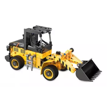 Conjunto de construção pá carregadora Jamara CaDA Wheel loader Bricks, para crianças a partir dos 8 anos, preto e amarelo