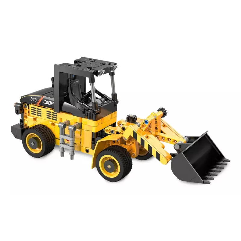 Conjunto de construção pá carregadora Jamara CaDA Wheel loader Bricks, para crianças a partir dos 8 anos, preto e amarelo