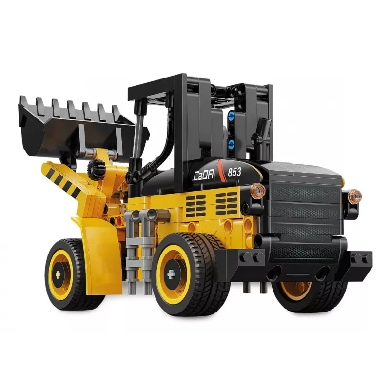 Conjunto de construção pá carregadora Jamara CaDA Wheel loader Bricks, para crianças a partir dos 8 anos, preto e amarelo