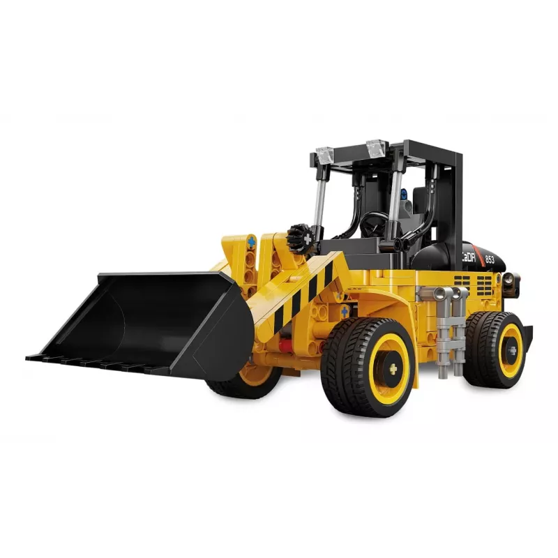 Conjunto de construção pá carregadora Jamara CaDA Wheel loader Bricks, para crianças a partir dos 8 anos, preto e amarelo
