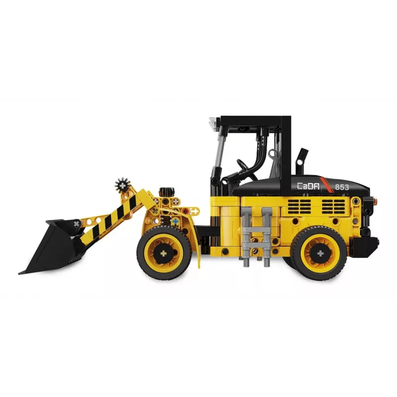 Conjunto de construção pá carregadora Jamara CaDA Wheel loader Bricks, para crianças a partir dos 8 anos, preto e amarelo
