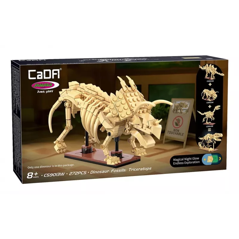 Conjunto de construção Jamara CaDA fóssil de dinossauro Triceratops blocos de construção – 272 peças, a partir dos 8 anos