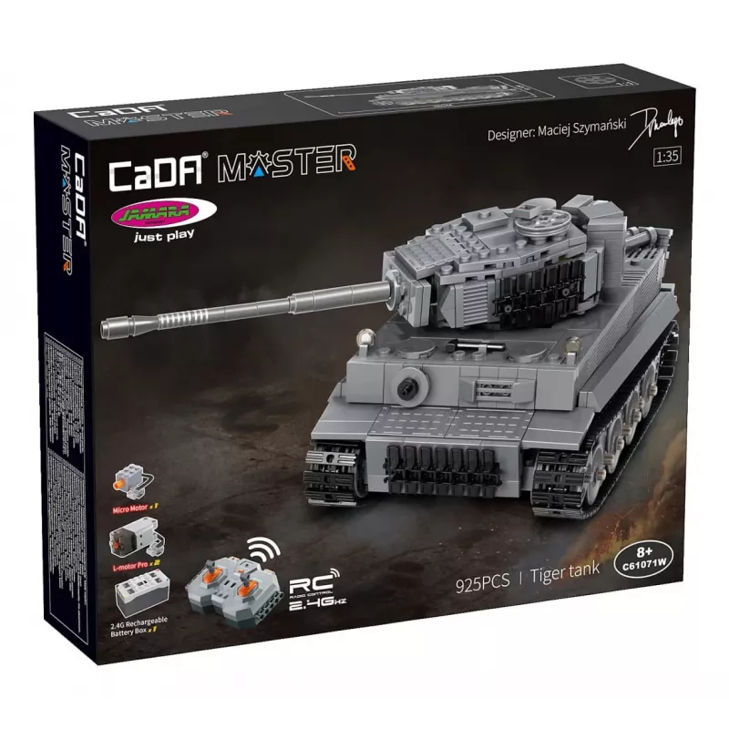 Modelo de tanque Jamara CaDA Tiger escala 1:35, motor elétrico, bateria de iões de lítio, para crianças a partir dos 8 anos