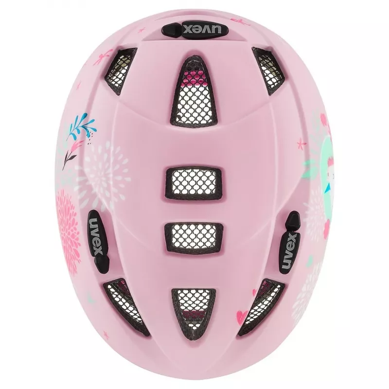 Capacete de proteção para crianças UVEX kid 2 cc multicolor rosa, casco rígido, acabamento mate